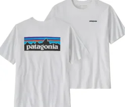Patagonia Mens Short Sleeved P-6 Logo Responsibili-Tee - White Outlet
