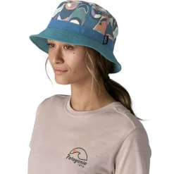 Patagonia Wavefarer Bucket Hat - Swallowtail Geo-Still Blue Outlet