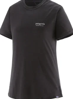 Patagonia Womens Cap Cool Merino Blend Graphic Shirt - Heritage Header-Black Outlet
