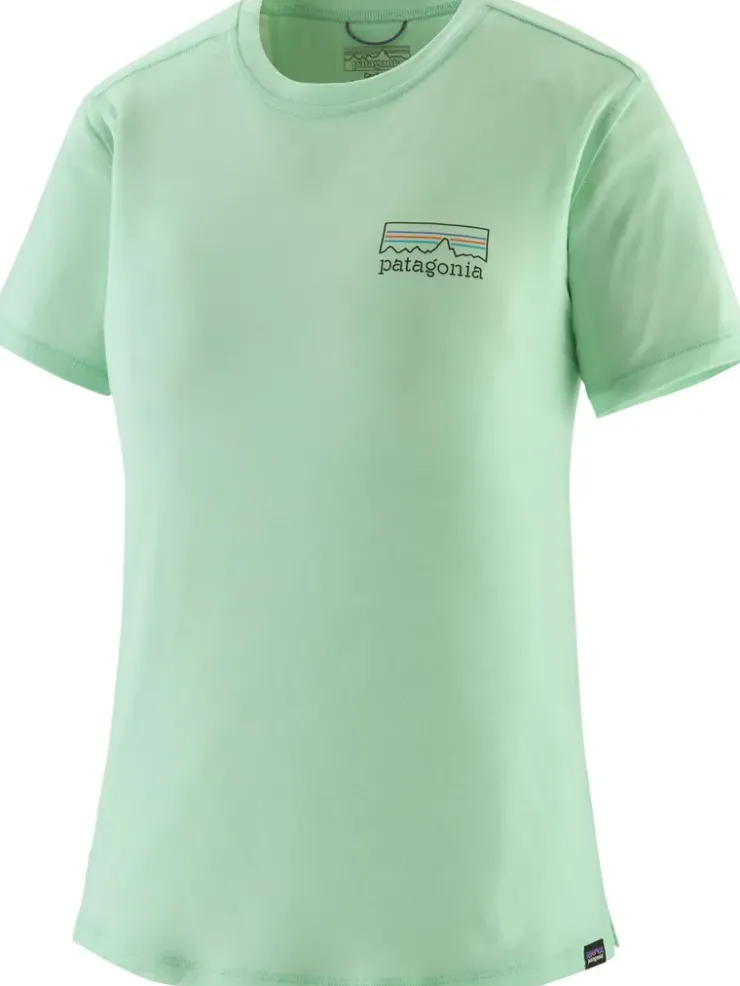 Patagonia Womens Cap Cool Merino Blend Graphic Shirt - Fitz Roy Strata-Rinsed Green Fashion