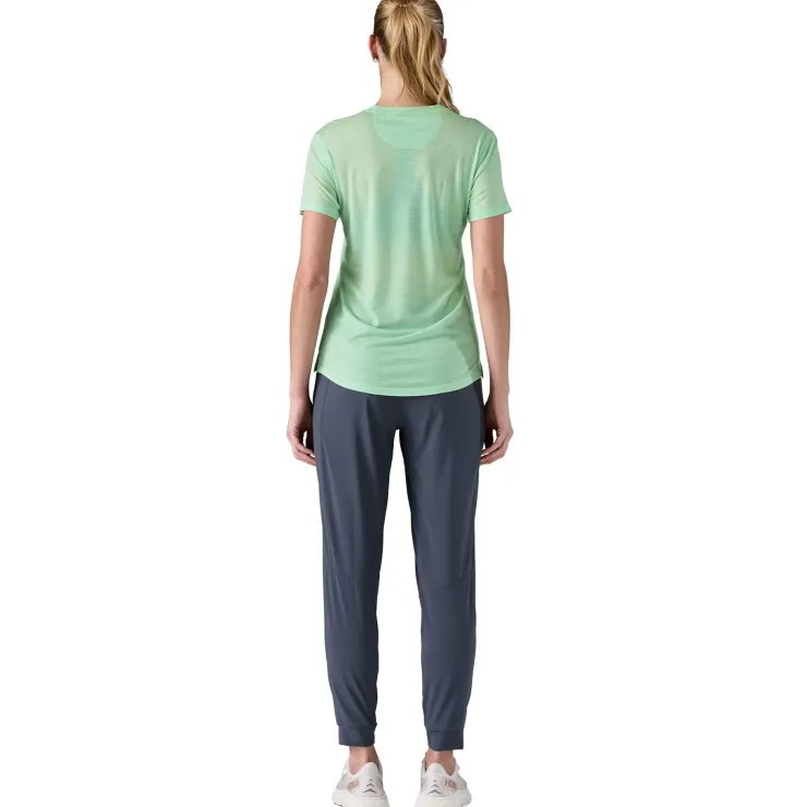 Patagonia Womens Cap Cool Merino Blend Graphic Shirt - Fitz Roy Strata-Rinsed Green Fashion