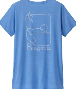 Patagonia Womens Cap Cool Daily Graphic Shirt - Waters - Swelldrifter-Abundant Blue X-Dye Discount