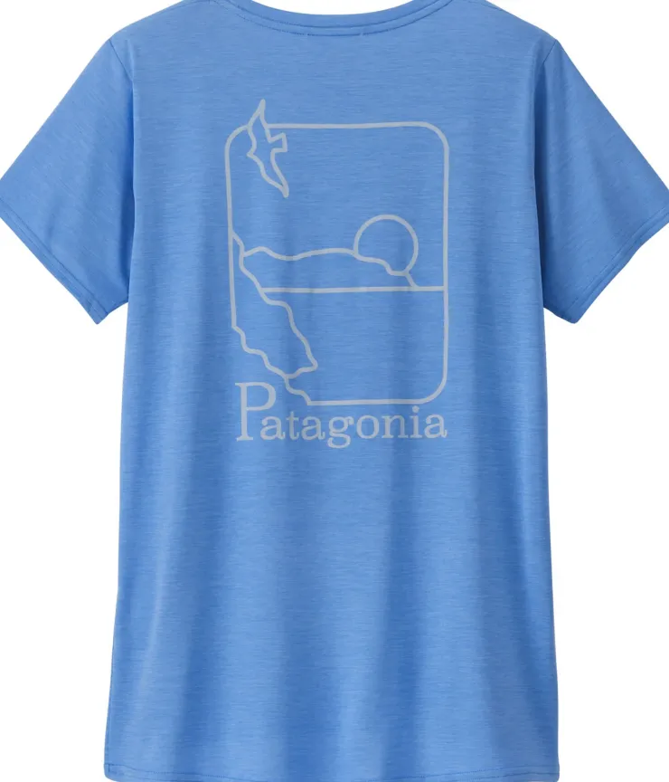 Patagonia Womens Cap Cool Daily Graphic Shirt - Waters - Swelldrifter-Abundant Blue X-Dye Discount