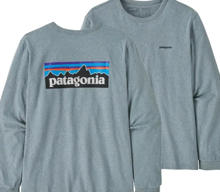 Patagonia Womens Long Sleeved P-6 Logo Responsibili-Tee - Thermal Blue Outlet