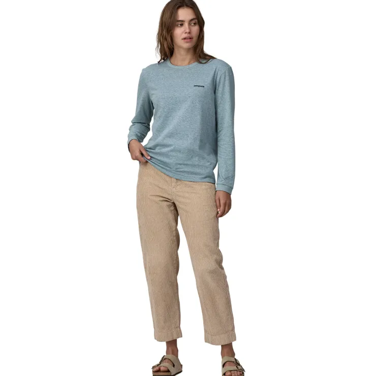 Patagonia Womens Long Sleeved P-6 Logo Responsibili-Tee - Thermal Blue Outlet