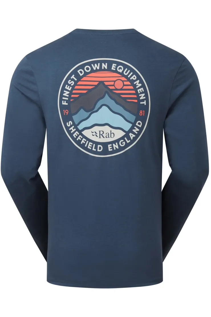 Rab Mens Basecamp 3 Peaks LS Tee - Tempest Blue Hot