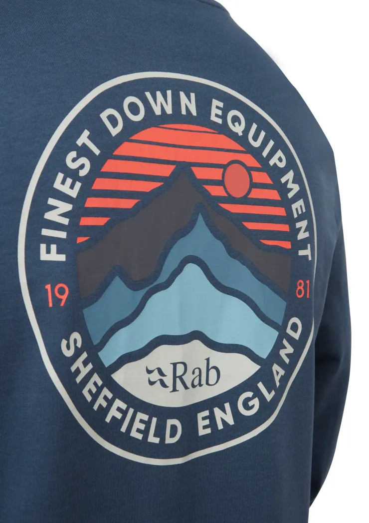 Rab Mens Basecamp 3 Peaks LS Tee - Tempest Blue Hot