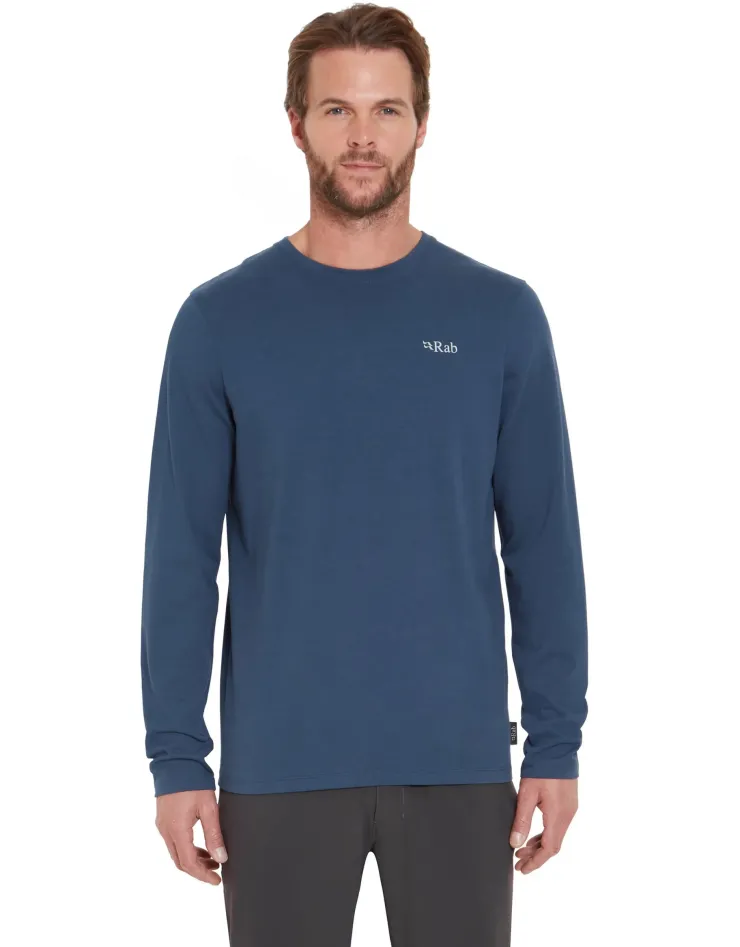 Rab Mens Basecamp 3 Peaks LS Tee - Tempest Blue Hot