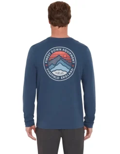 Rab Mens Basecamp 3 Peaks LS Tee - Tempest Blue Hot