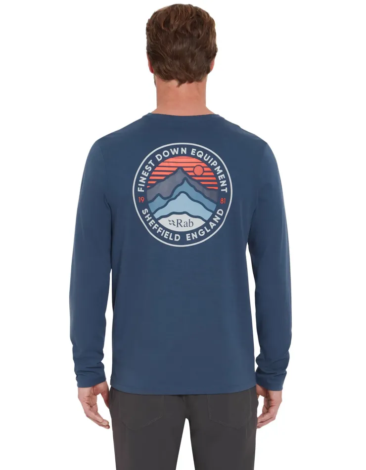 Rab Mens Basecamp 3 Peaks LS Tee - Tempest Blue Hot