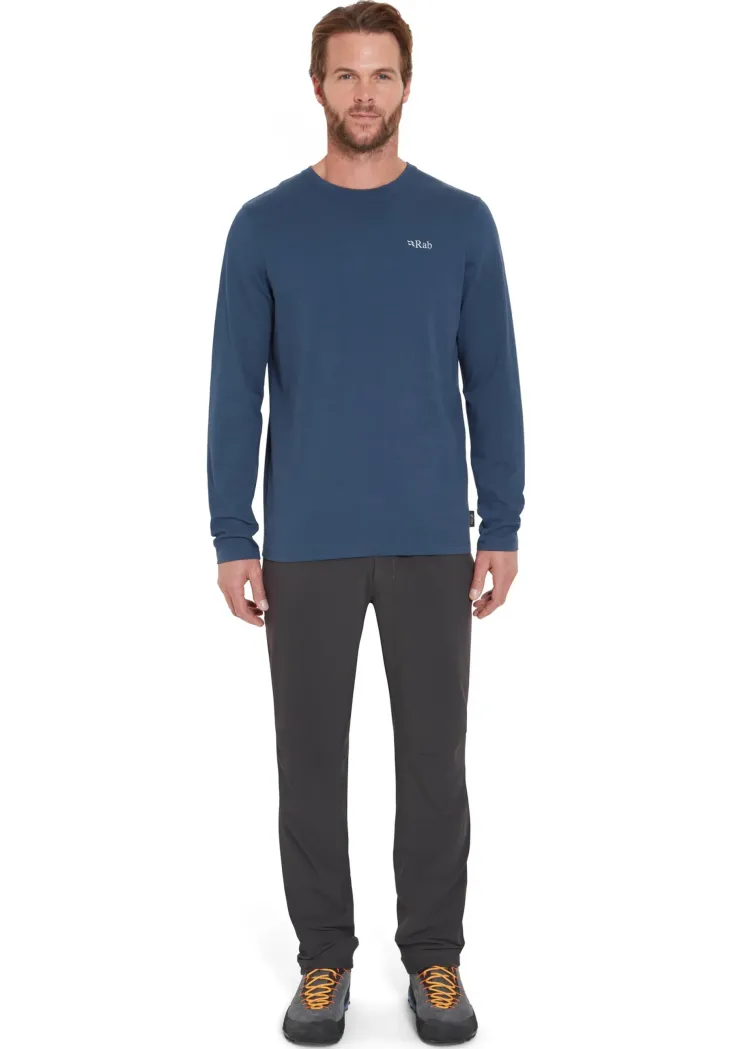 Rab Mens Basecamp 3 Peaks LS Tee - Tempest Blue Hot