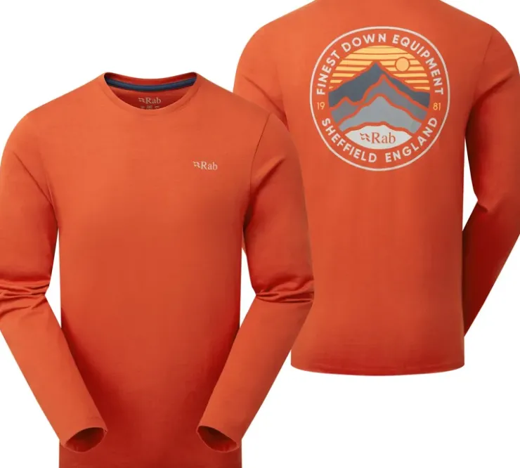 Rab Mens Basecamp 3 Peaks LS Tee - Red Clay Best