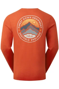 Rab Mens Basecamp 3 Peaks LS Tee - Red Clay Best
