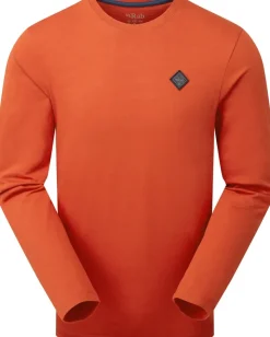 Rab Mens Basecamp Logo Badge LS Tee - Red Clay Sale