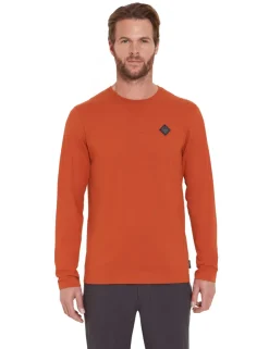 Rab Mens Basecamp Logo Badge LS Tee - Red Clay Sale