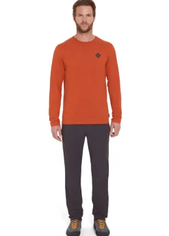 Rab Mens Basecamp Logo Badge LS Tee - Red Clay Sale