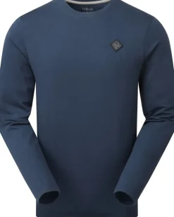 Rab Mens Basecamp Logo Badge LS Tee - Tempest Blue Fashion
