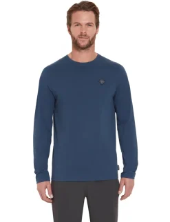 Rab Mens Basecamp Logo Badge LS Tee - Tempest Blue Fashion