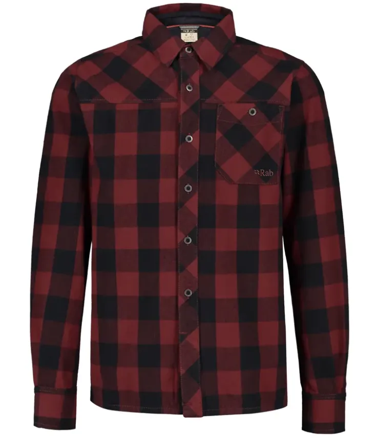 Rab Mens Boundary Shirt - Oxblood Red Check Sale