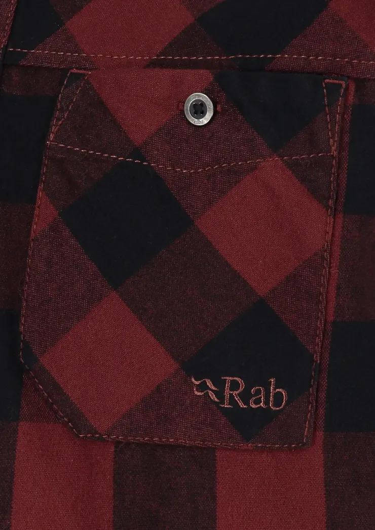 Rab Mens Boundary Shirt - Oxblood Red Check Sale