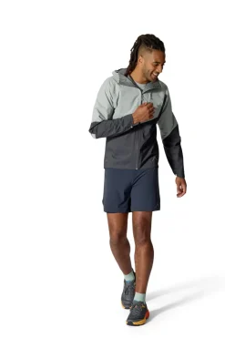 Rab Mens Downpour Trail Light Jacket - Light Zinc-Anthracite New