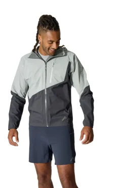 Rab Mens Downpour Trail Light Jacket - Light Zinc-Anthracite New