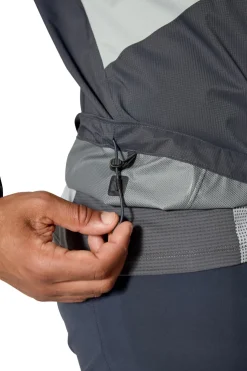 Rab Mens Downpour Trail Light Jacket - Light Zinc-Anthracite New