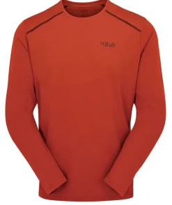 Rab Mens Force Long Sleeved Tee - Tuscan Red Hot