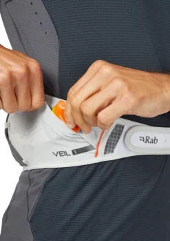 Rab Veil 1 Running Belt - Gargoyle-Graphene Hot