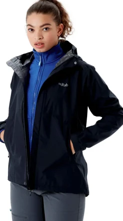 Rab Womens Downpour Eco Jacket - Black Clearance