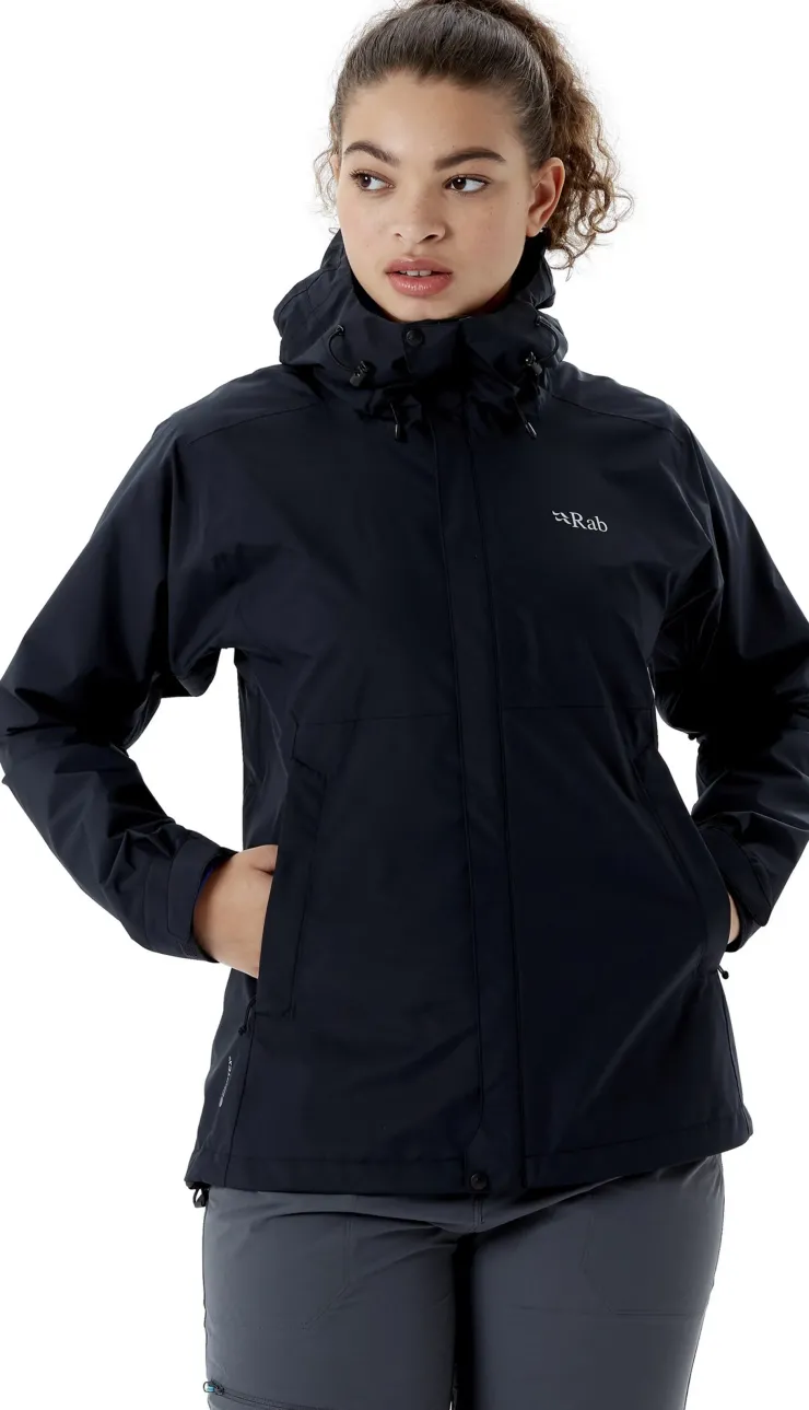 Rab Womens Downpour Eco Jacket - Black Clearance