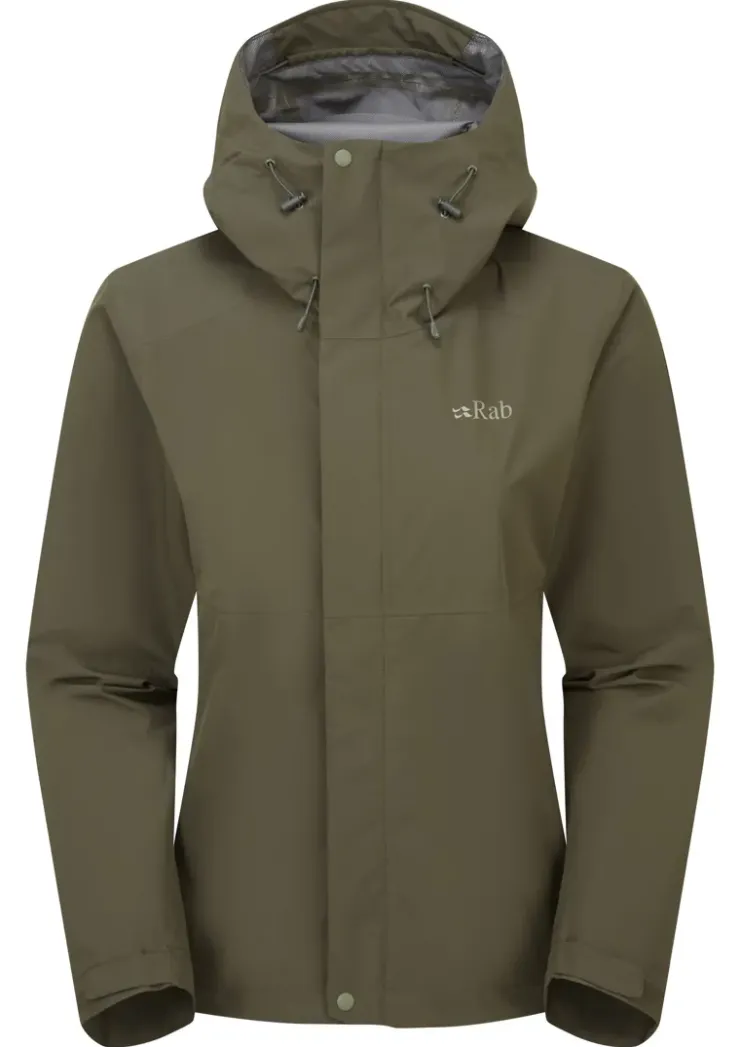 Rab Womens Downpour Jacket - Army Hot