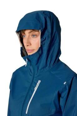 Rab Womens Downpour Trail Light Jacket - Tempest Blue Hot