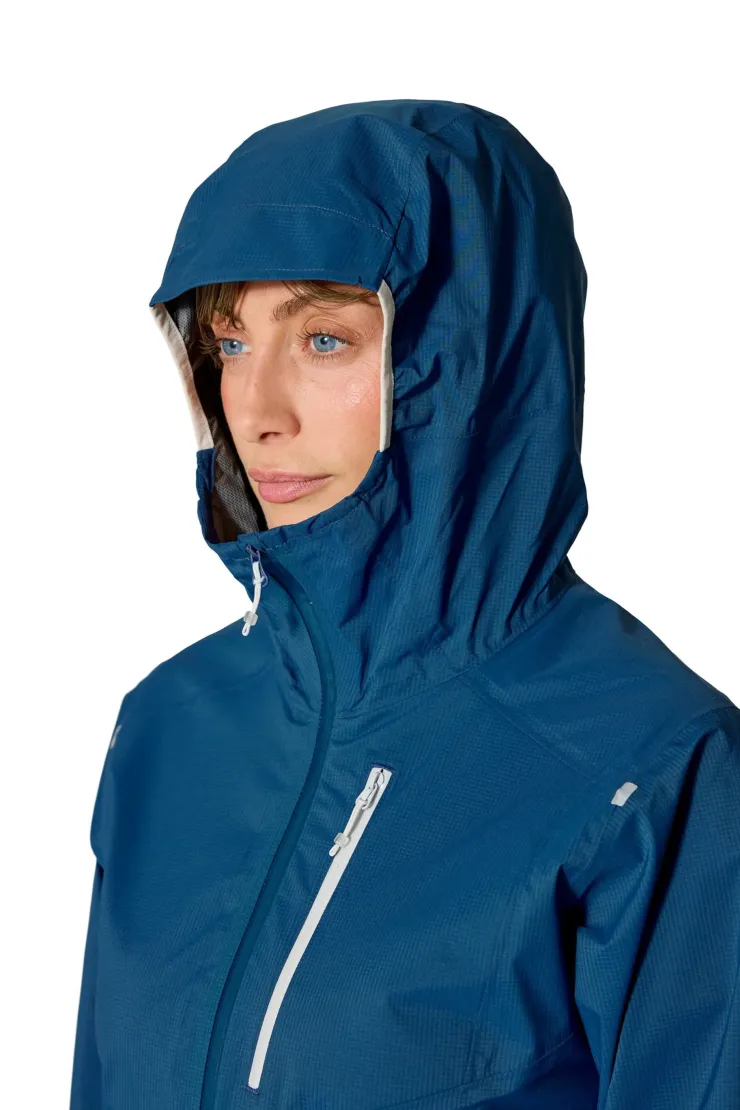Rab Womens Downpour Trail Light Jacket - Tempest Blue Hot