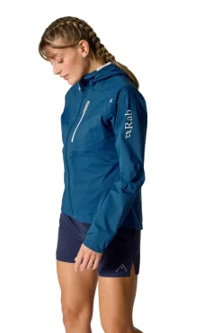 Rab Womens Downpour Trail Light Jacket - Tempest Blue Hot