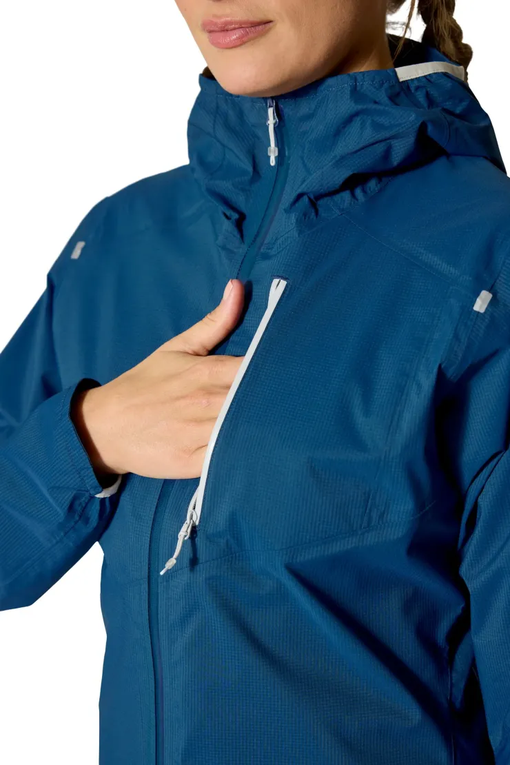 Rab Womens Downpour Trail Light Jacket - Tempest Blue Hot