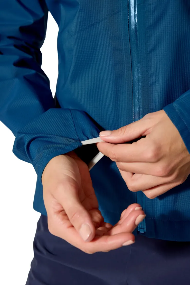 Rab Womens Downpour Trail Light Jacket - Tempest Blue Hot