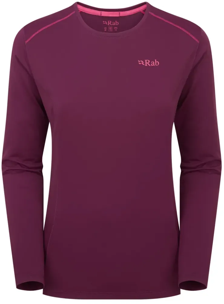 Rab Womens Force Long Sleeved Tee - Mulberry Outlet