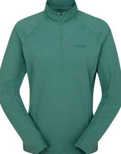 Rab Womens Sonic Long Sleeved Zip-T - Eucalyptus Outlet