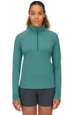 Rab Womens Sonic Long Sleeved Zip-T - Eucalyptus Outlet