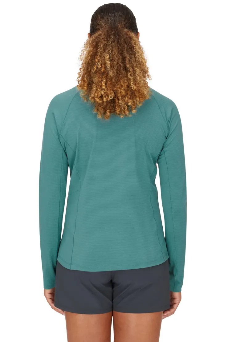 Rab Womens Sonic Long Sleeved Zip-T - Eucalyptus Outlet