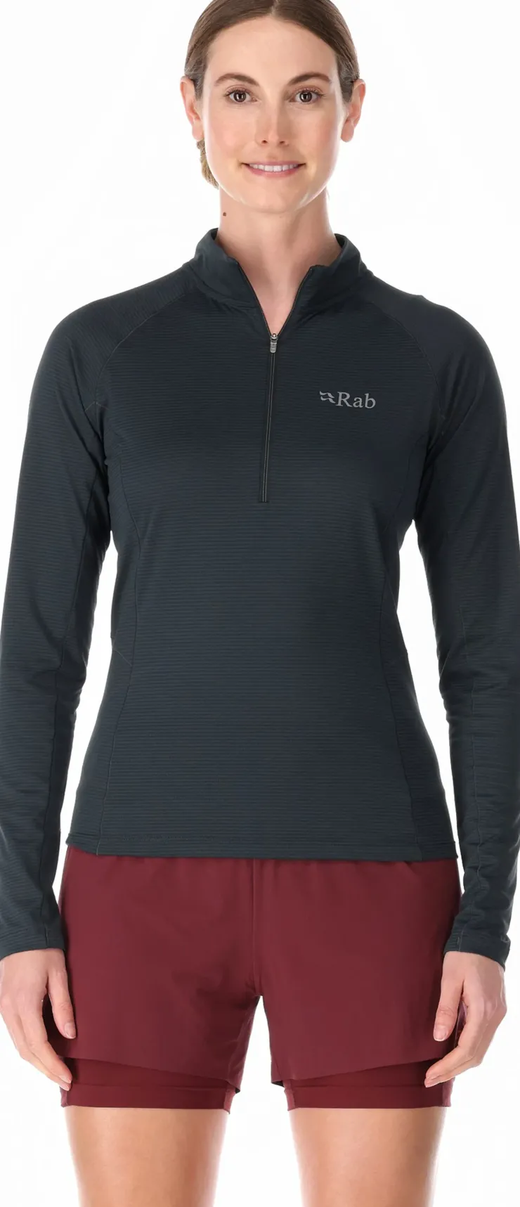 Rab Womens Sonic Long Sleeved Zip-T - Beluga Outlet