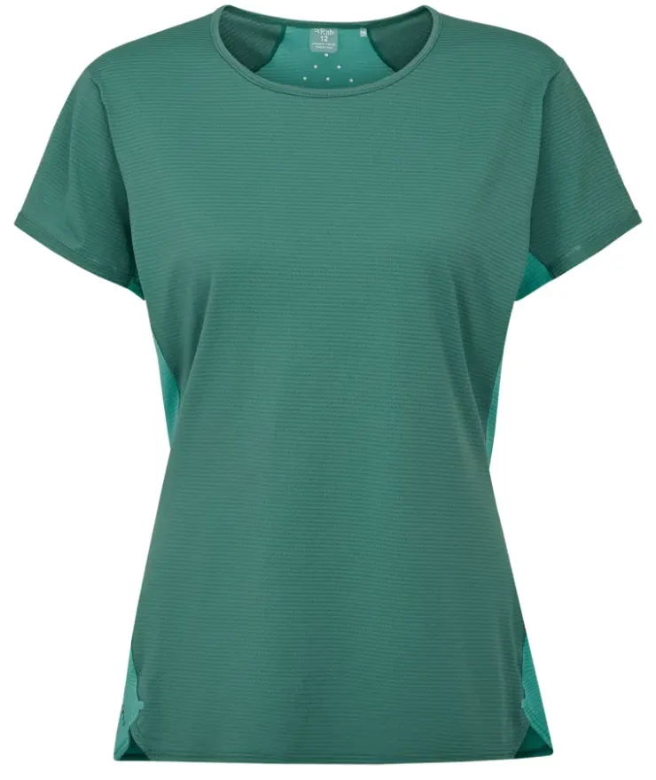 Rab Womens Sonic Ultra Tee - Eucalyptus-Glacier Blue Hot