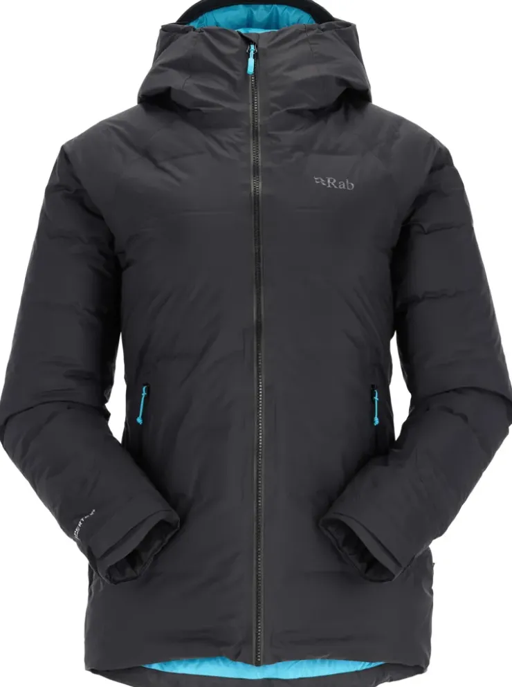 Rab Womens Valiance Jacket - Black - Aquamarine Sale
