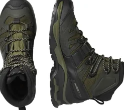 Salomon Mens Quest 4 GTX Boots - Olive Night-Peat-Safari Hot