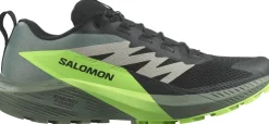Salomon Mens Sense Ride 5 Shoes - Black-Laurel Wreath-Green Gecko Clearance