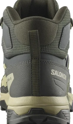 Salomon Mens X Ultra 5 Mid GTX Shoe - Peat-Gray Green-Blue Nights Sale