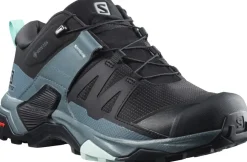 Salomon Womens X Ultra 4 GTX Hiking Shoes - Black-Stormy Weather-Opal Blue Fashion