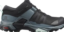 Salomon Womens X Ultra 4 GTX Hiking Shoes - Black-Stormy Weather-Opal Blue Fashion