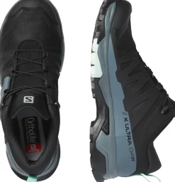 Salomon Womens X Ultra 4 GTX Hiking Shoes - Black-Stormy Weather-Opal Blue Fashion